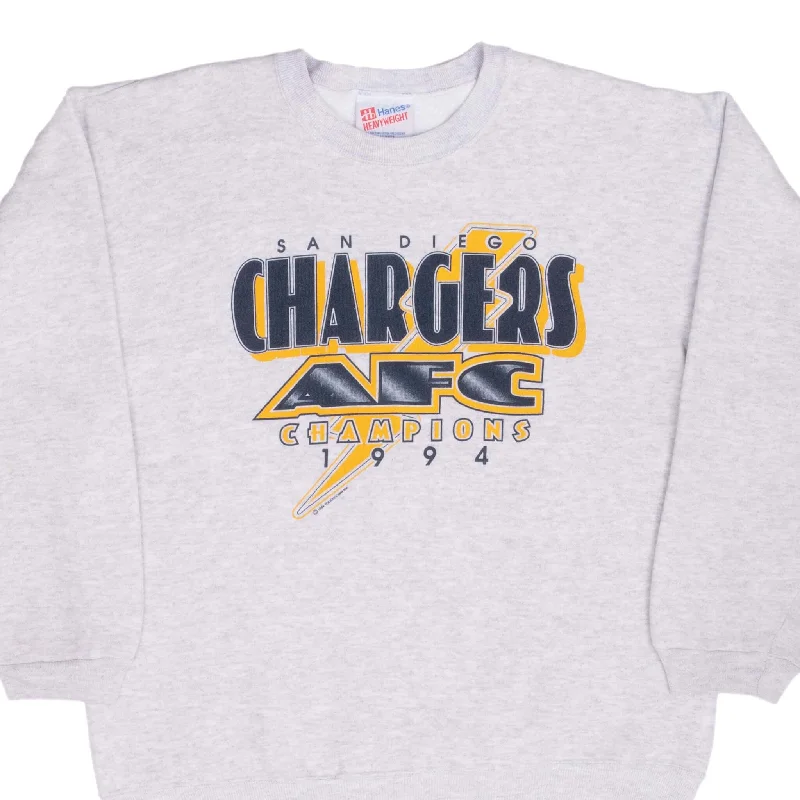 Relaxed Clothing VINTAGE NFL SAN DIEGO CHARGERS AFC CHAMPIONS 1994 SWEATSHIRT LARGE MADE IN USA