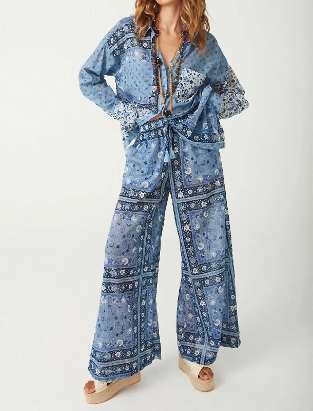 High-end Design Sunshine Bandit Wide Leg Pant In Chambray